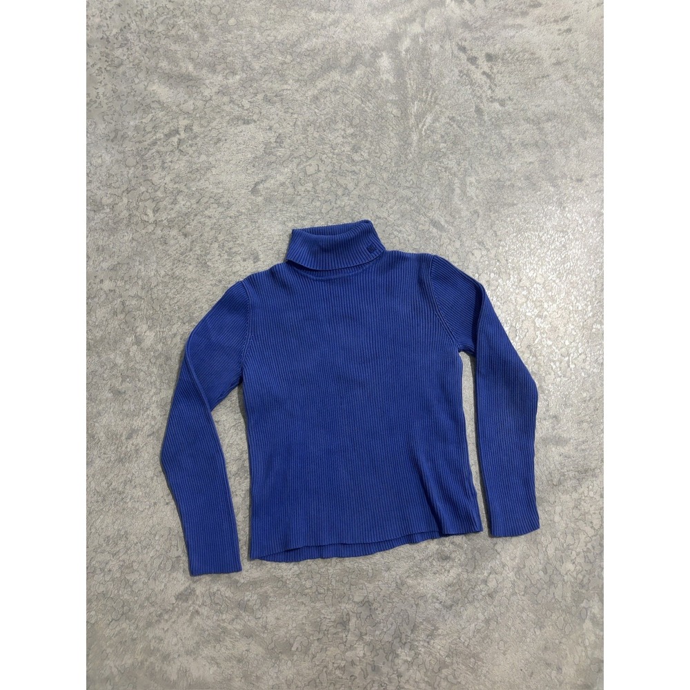 Lauren Ralph Lauren Blue Turtleneck Sweater Petite Size Large
